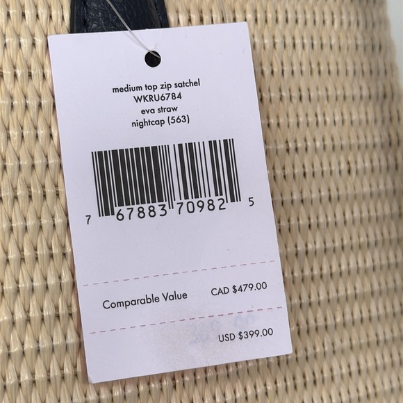 Kate Spade Bag Large Eva Woven Straw Tote Bag - Picture 5 of 17